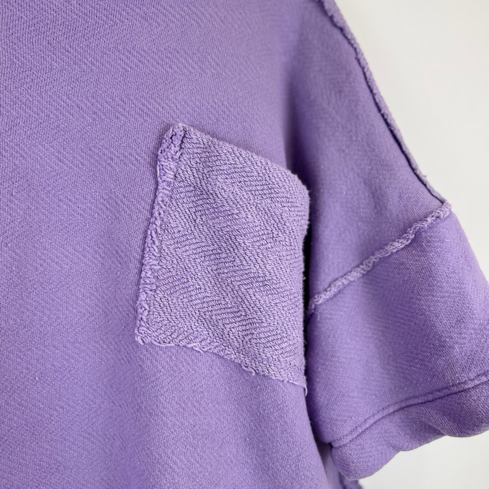 Free People FP Beach Lavender Terry Oversized Pullover Sweatshirt Beach Cover XS - Picture 10 of 16